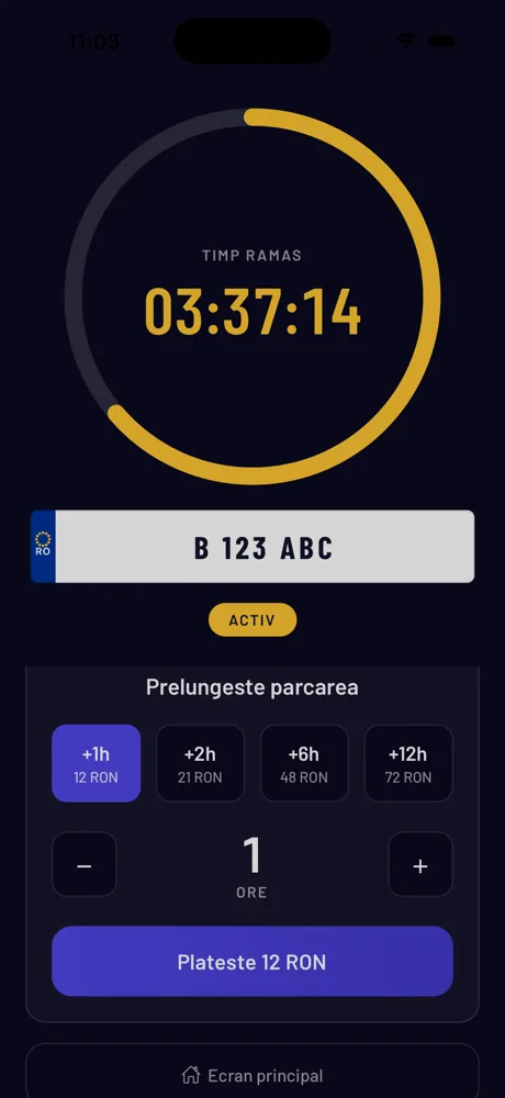 Respark active session with a countdown timer and extend options